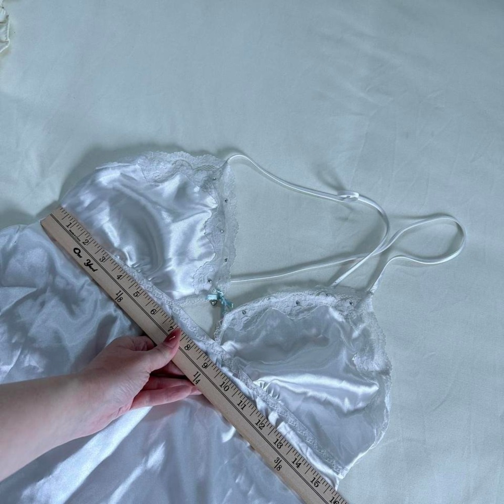 white satin slip‎ dress  y2k apt 9 white satin slip dress large - Picture 5 of 7